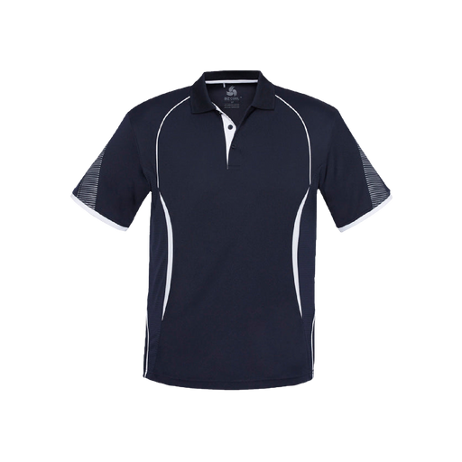 Biz Collection Men's Razor Polo - Navy/White