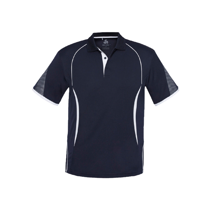 Biz Collection Men's Razor Polo - Navy/White