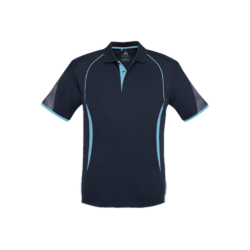Biz Collection Men's Razor Polo - Navy/Sky