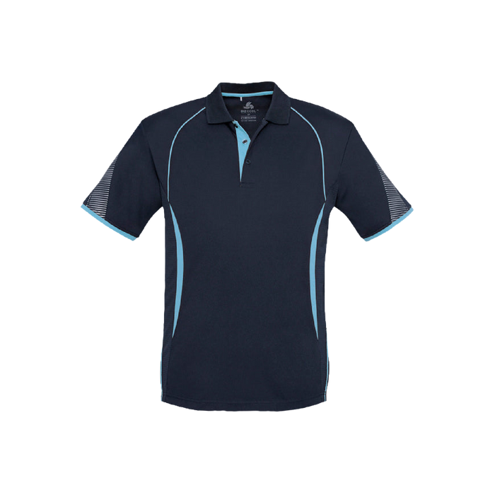 Biz Collection Men's Razor Polo - Navy/Sky