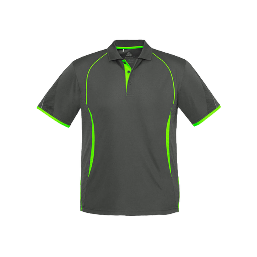 Biz Collection Men's Razor Polo - Grey Lime