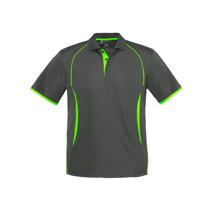 Biz Collection Men's Razor Polo - Grey Lime