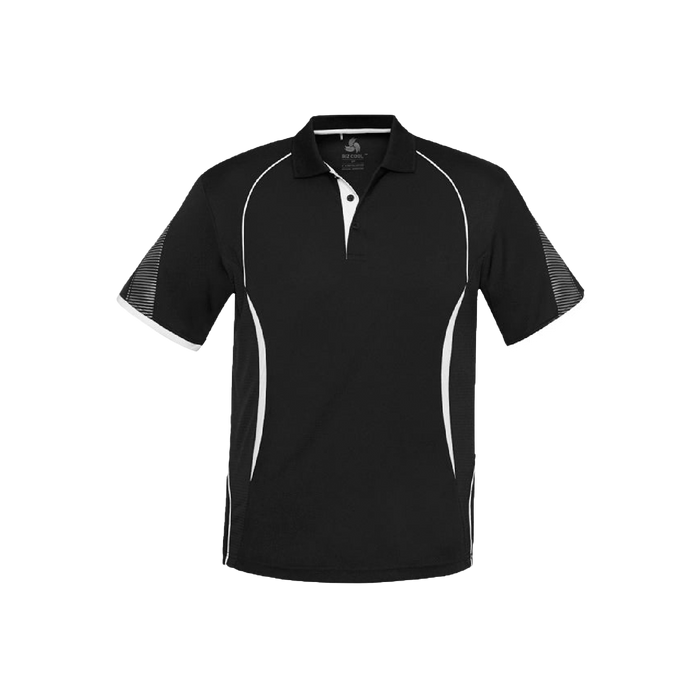Biz Collection Men's Razor Polo - Black/White