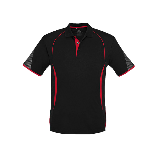 Biz Collection Men's Razor Polo - Black/Red
