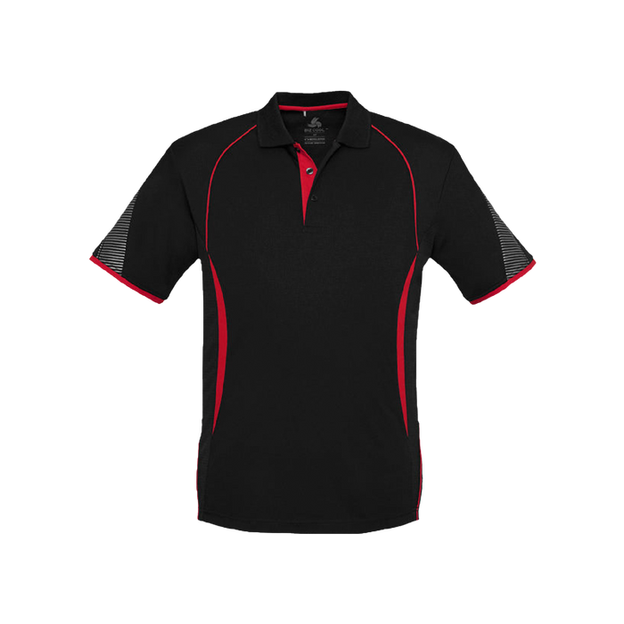 Biz Collection Men's Razor Polo - Black/Red