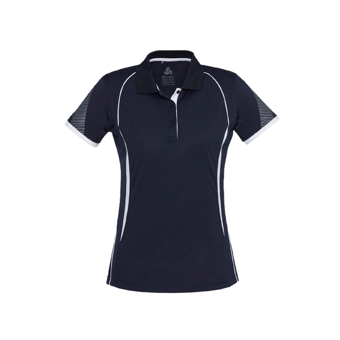 Biz Collection Women's Razor Polo - Navy/White