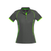Biz Collection Women's Razor Polo - Grey/Fluoro Lime