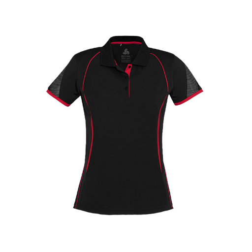 Biz Collection Women's Razor Polo - Black/Red