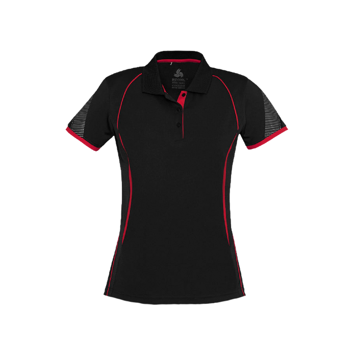 Biz Collection Women's Razor Polo - Black/Red