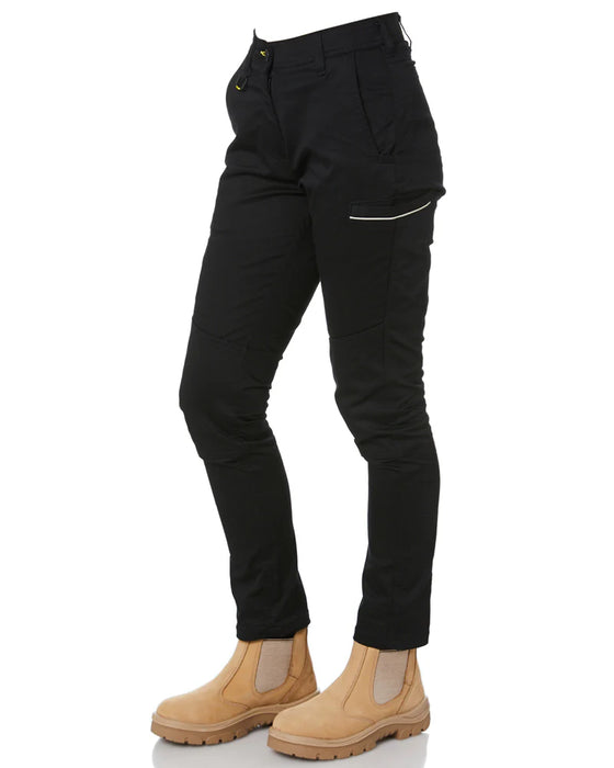 Bisley Womens Mid Rise Stretch Cotton Pants - Black
