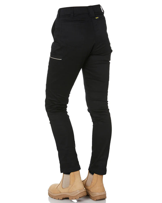 Bisley Womens Mid Rise Stretch Cotton Pants - Black