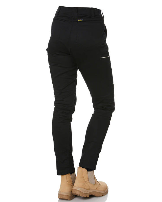 Bisley Womens Mid Rise Stretch Cotton Pants - Black
