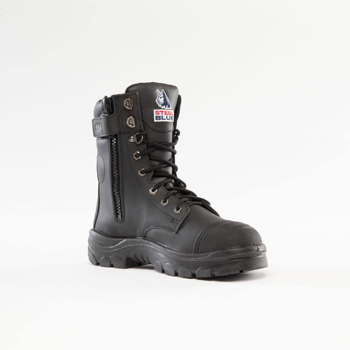 Steel Blue Portland Zip Scuff Cap 312654 – 170mm High Leg Zip Sided Safety Boot | Work Boots Australia