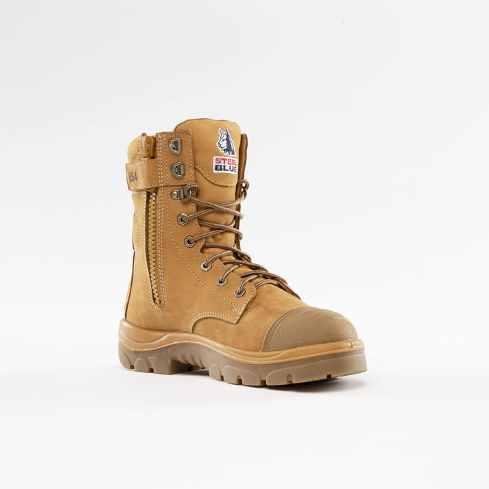 Steel Blue Portland Zip Scuff Cap 312654 – 170mm High Leg Zip Sided Safety Boot | Work Boots Australia