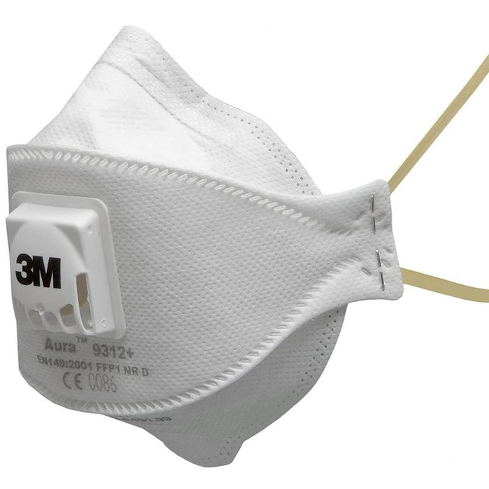 3M 9312A+ P1 Flat Fold Respirator with Valve - Box of 10