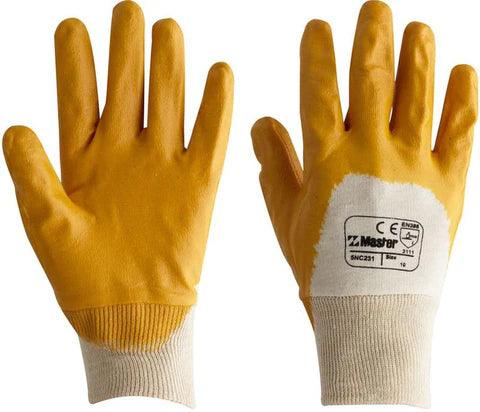 Master Yellow Star Medium Duty 3/4 Dipped Nitrile Coated Glove