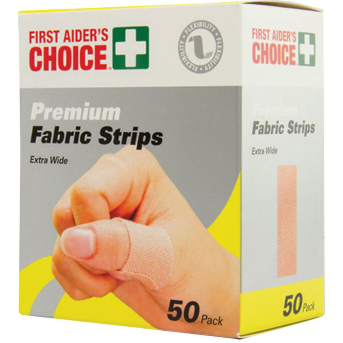 First Aider's Choice Premium Fabric Strips - Extra Wide, 50 Pack