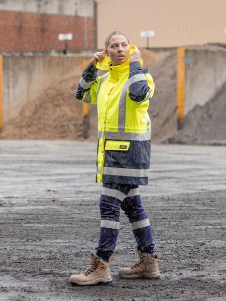 Bisley Womens Taped Hi Vis 5 In 1 Rain Jacket (BKL6975)
