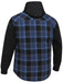Bisley BJ6708 Contrast Check Hooded Shirt - Check Blue, back view