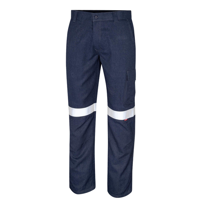 Regular Weight PPE2 FR Straight Cut Semi-Cargo Trousers With Loxy Reflective Tape - Navy