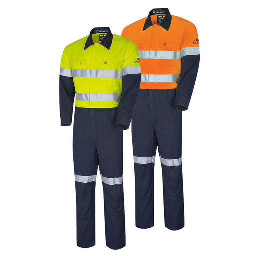 Regular Weight PPE2 Two Tone Coverall With Loxy Reflective Tape - Yellow/Navy and Orange/Navy