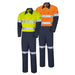 Regular Weight PPE2 Two Tone Coverall With Loxy Reflective Tape - Yellow/Navy and Orange/Navy