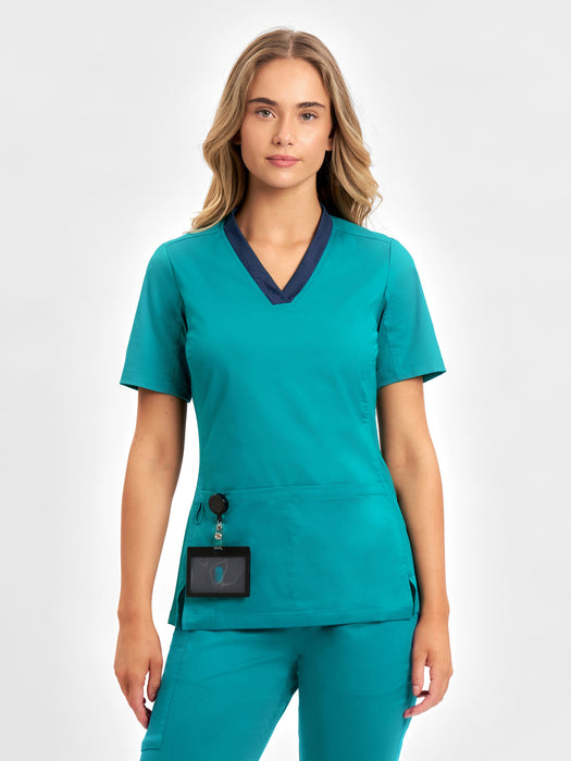 Biz Care Riley Women's V-Neck Scrub Top (CST043LS)