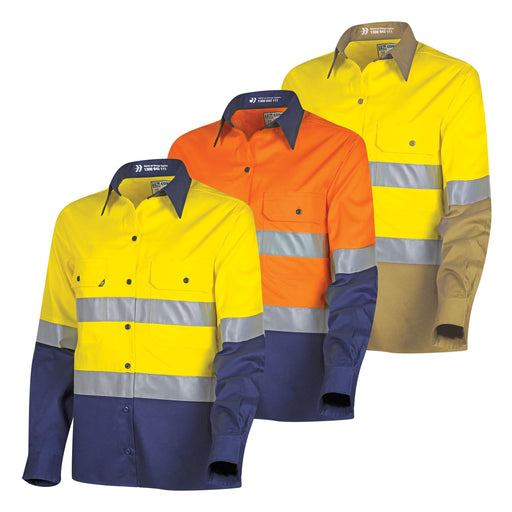 Tru Womens Lightweight Vented Hi-Vis Shirt with Reflective Tape