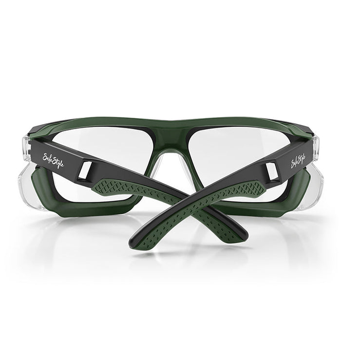 SafeStyle Converts Clear Green Frame Clear Lens - Back View