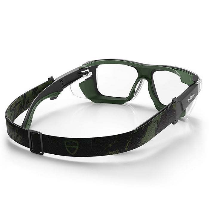 SafeStyle Converts Clear Green Frame Clear Lens - Strap View 2