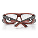 SafeStyle Converts Matte Graphite Red Frame Clear Lens - Back View