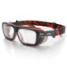 SafeStyle Converts Matte Graphite Red Frame Clear Lens - Strap View 1