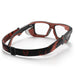 SafeStyle Converts Matte Graphite Red Frame Clear Lens - Strap View 2