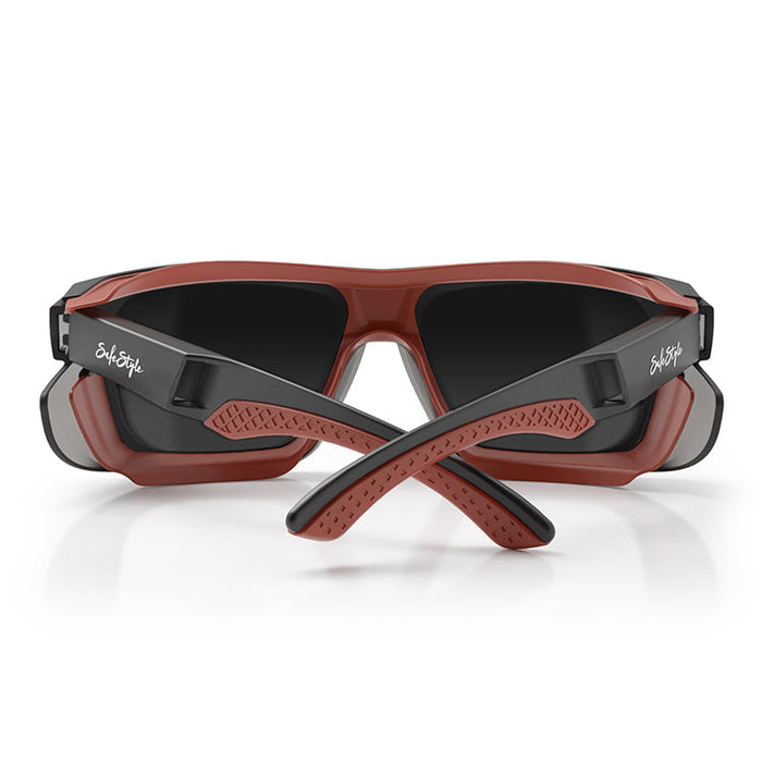 SafeStyle Converts Matte Graphite Red Frame Grey Polarised Lens - Back View
