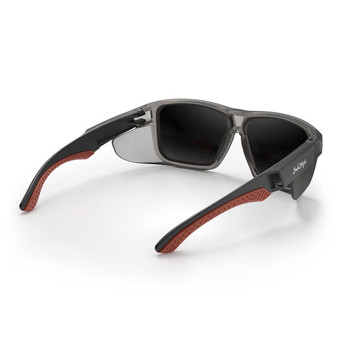 SafeStyle Converts Matte Graphite Red Frame Grey Polarised Lens - Gasket Out