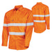 TRu Workwear DS1169T1 Ripstop Long Sleeve Hi-Vis Cotton Shirt With Reflective Tape Orange
