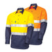 TRu Workwear DS2114T1 Regular Weight Long Sleeve Cotton Closed Front Hi-Vis Shirt with Reflective Tape