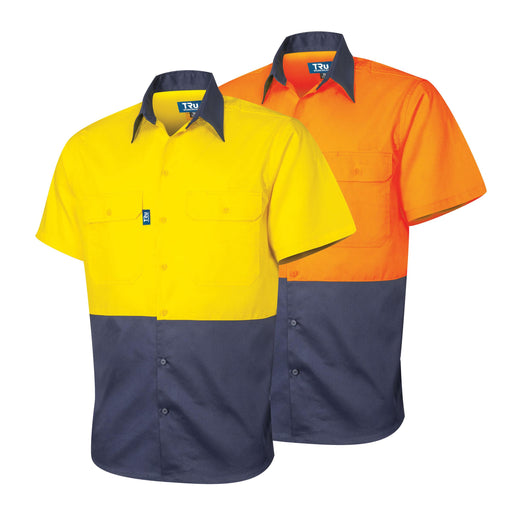 TRu Workwear DS2165 Lightweight Vented Short Sleeve Hi-Vis Drill Shirt