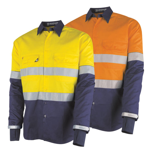 TRu Workwear DS2168GXT1 Taped Hi-Vis Drill Shirt with Graphex Cut Resistant Sleeve