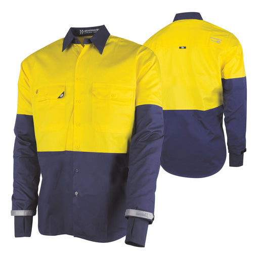 TRu Workwear DS2168GX Hi-Vis Drill Shirt with Graphex Cut Resistant Sleeve