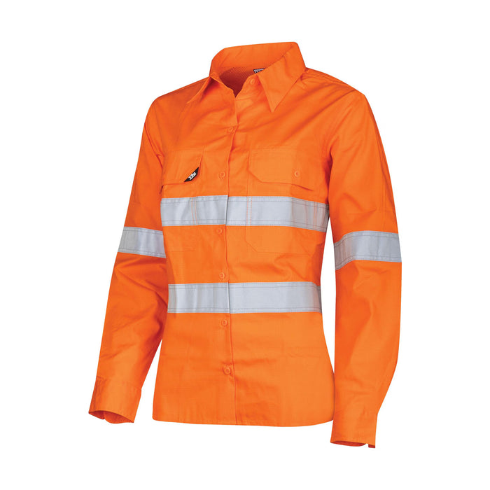 Tru Womens Ripstop Vented L/S Hi-Vis Shirt With Reflective Tape