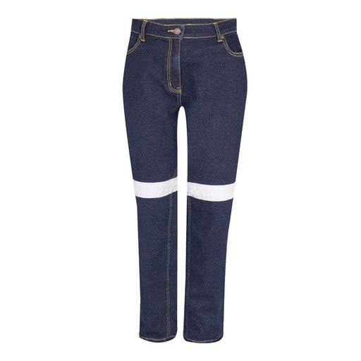 Tru Womens Stretch Denim Jeans with Reflective Tape - Navy