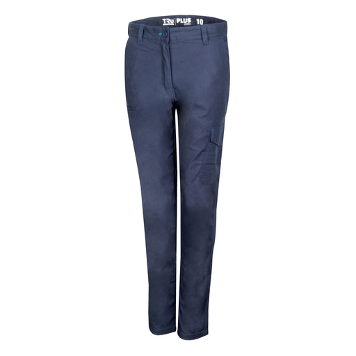 Tru Womens Midweight Cotton Stretch Cargo Trousers - Navy