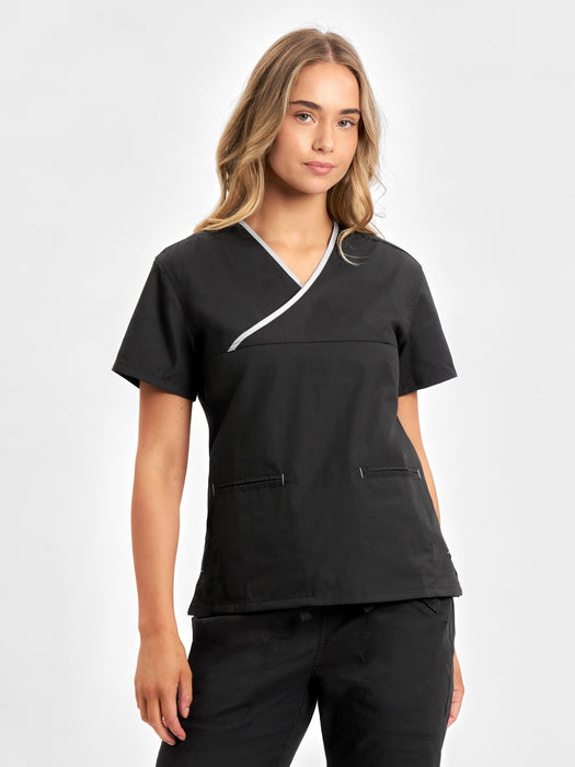 Biz Collection Contrast Scrub Top (H10722)