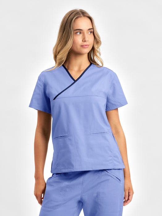Biz Collection Contrast Scrub Top (H10722)