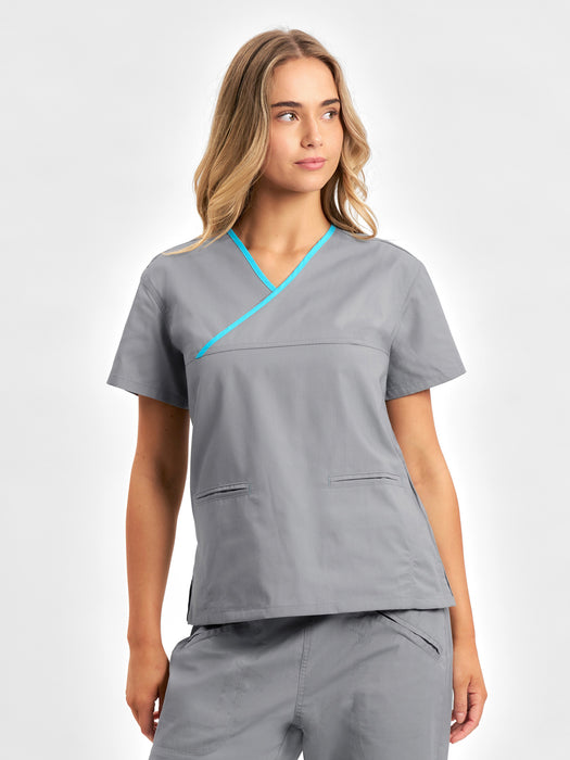 Biz Collection Contrast Scrub Top (H10722)