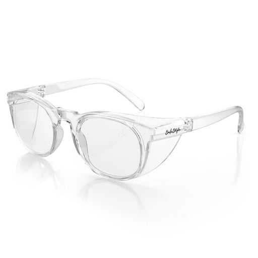 SafeStyle Lites Round Clear Frame Clear Lens - Angle