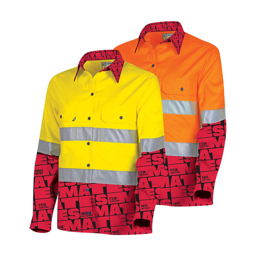 Tru Womens Lightweight MATES Vented Hi-Vis Drill Shirt with Reflective Tape