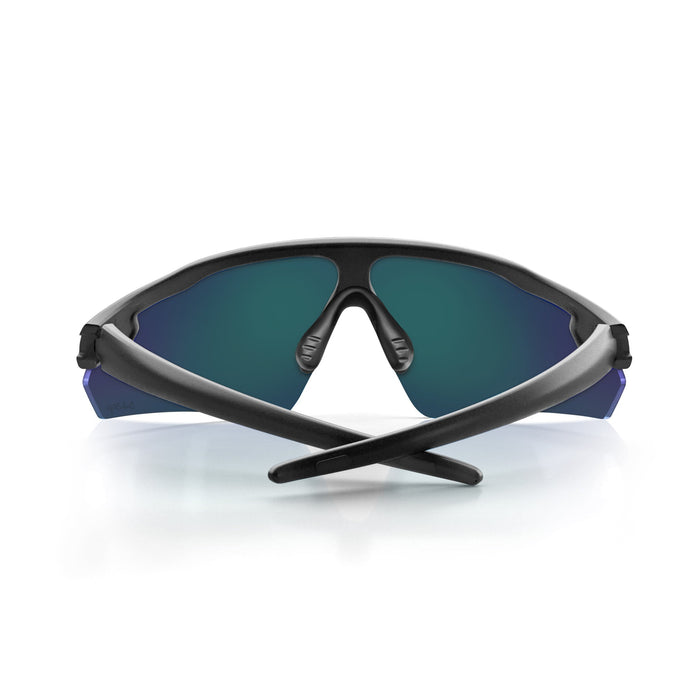 SafeStyle Phantoms Matte Black Frame Reflectors Blue Lens - Back View