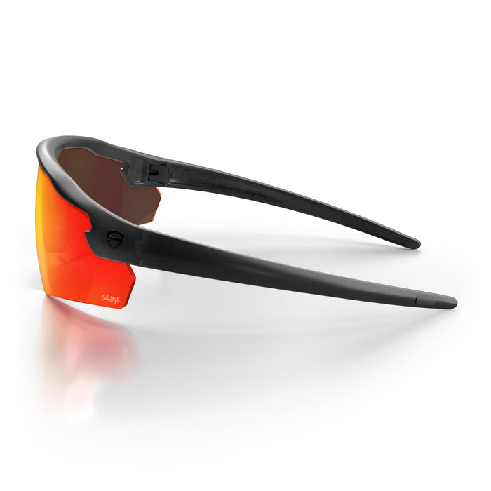 SafeStyle Phantoms Matte Black Frame Reflectors Red Lens - Side View